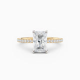 Sarah | Radiant Solitaire Engagement Ring with Pave Band
