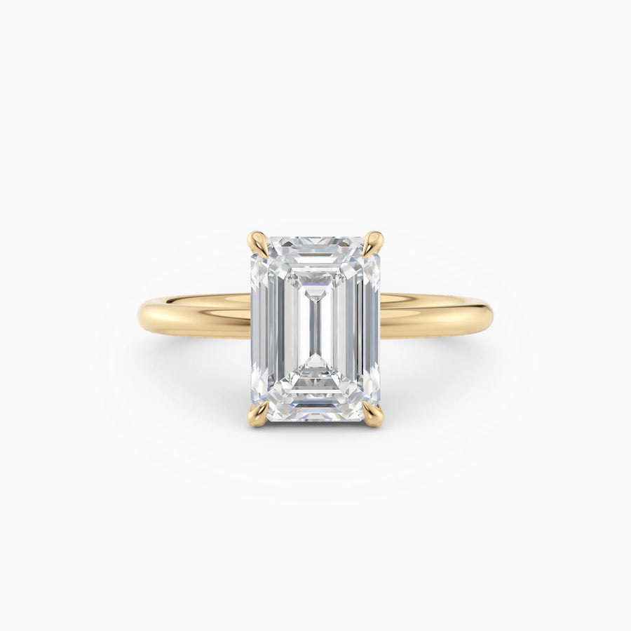 Harlow | Emerald Hidden Halo Engagement Ring