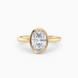 Winnie | Cathedral Oval Bezel Engagement Ring