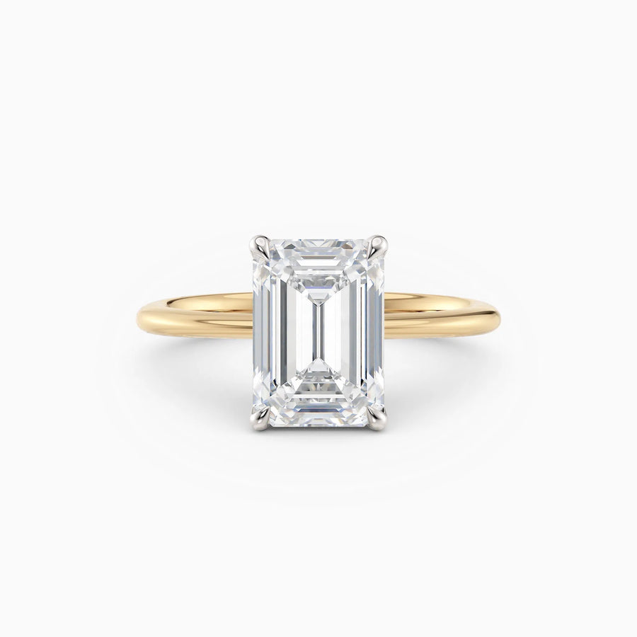 Lolo | Thin Emerald Cut Solitaire Engagement Ring