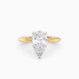 Abby | Pear Solitaire Tapered Band Engagement Ring
