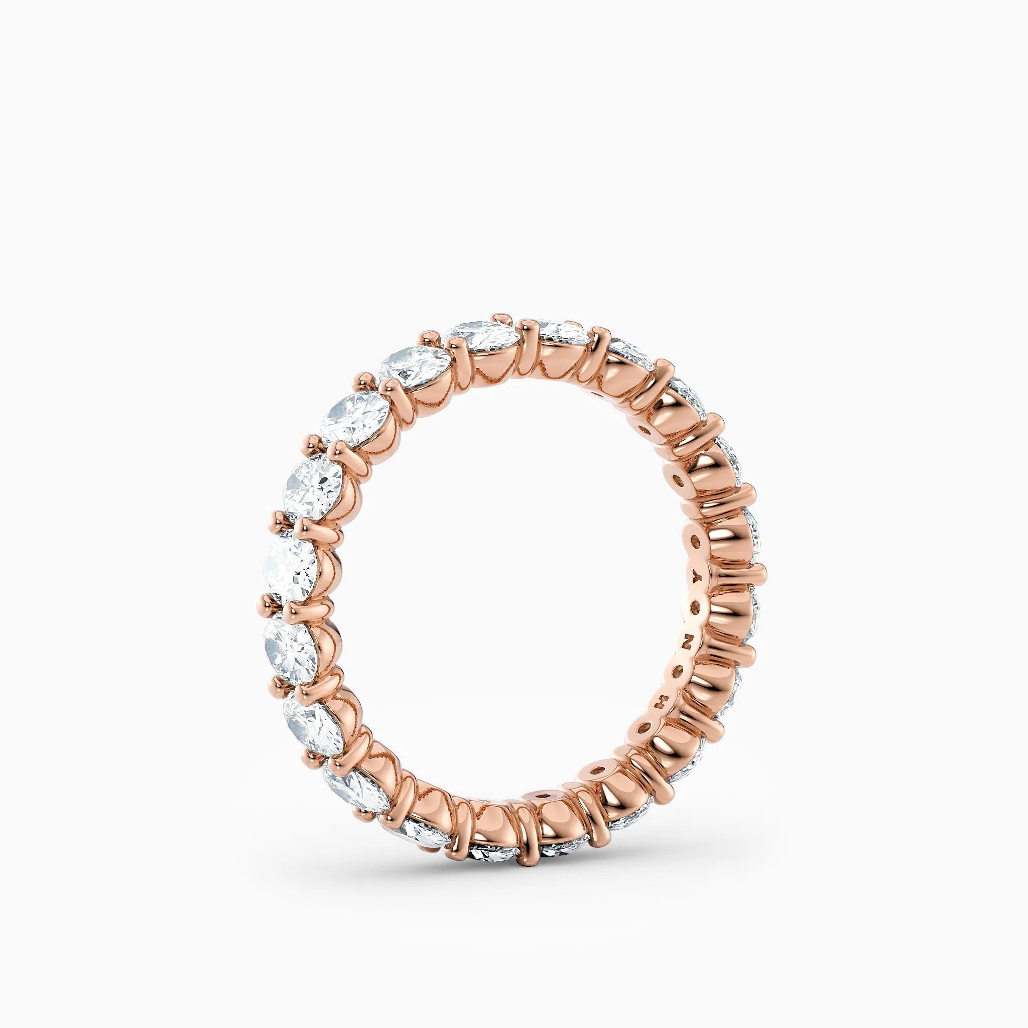 Vertical Oval Diamond Eternity Wedding Band