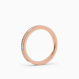 Beaded Round & Baguette Diamond Wedding Band