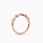 Offset Oval & Round Diamond Wedding Band