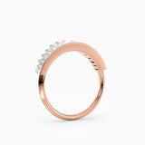 Descending Tiara Baguette Wedding Band