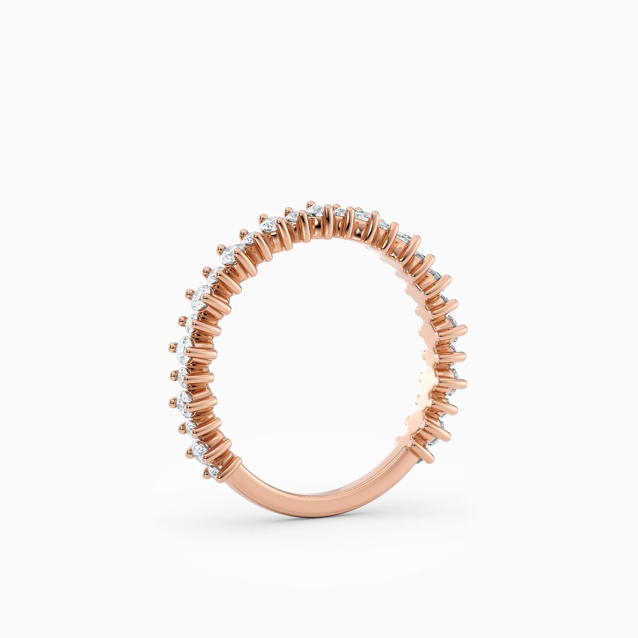 Single Prong Petite Round Diamond Wedding Band