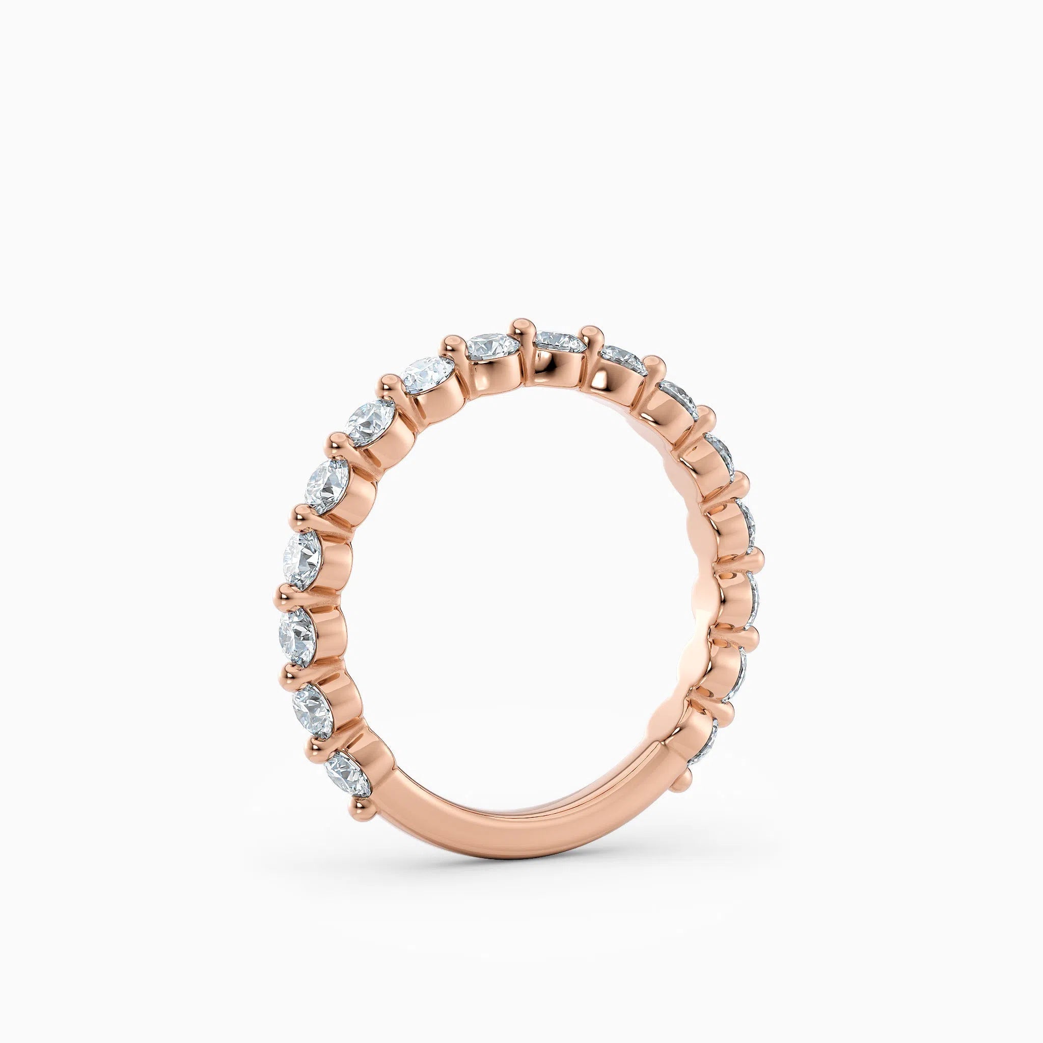 2.5 mm Single Prong Round Diamond Eternity Wedding Band