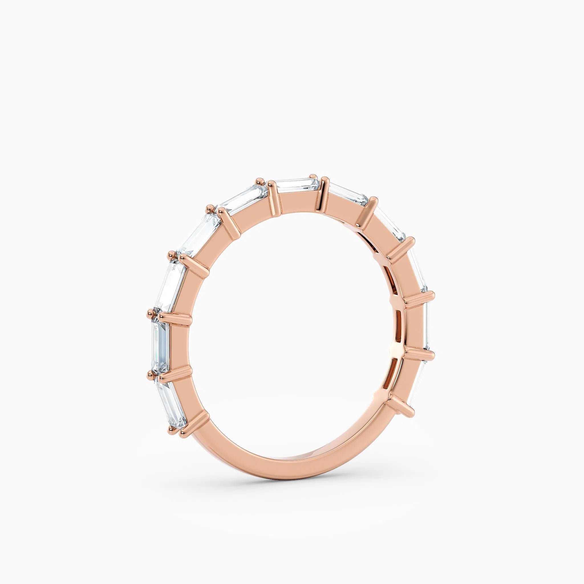 Three Quarter Baguette Diamond Wedding Band