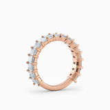 Emerald Cut Three Quarters Diamond Wedding Band