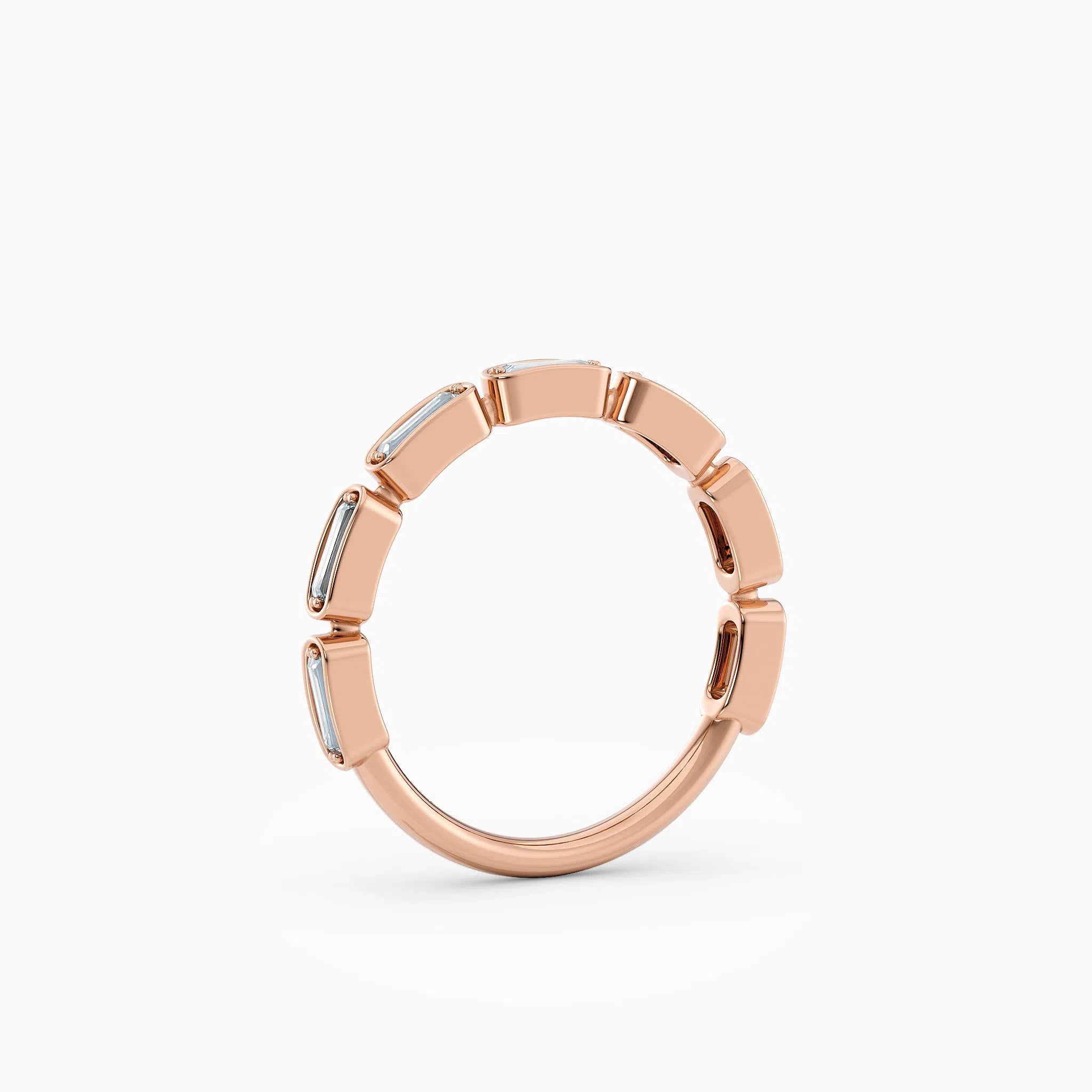 Bezel Set Baguette Diamond Wedding Band