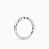 Single & Triple Bezel Set Round Diamond Wedding Band.