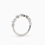 Offset Oval & Round Diamond Wedding Band