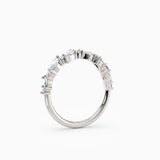 Offset Oval & Round Diamond Wedding Band