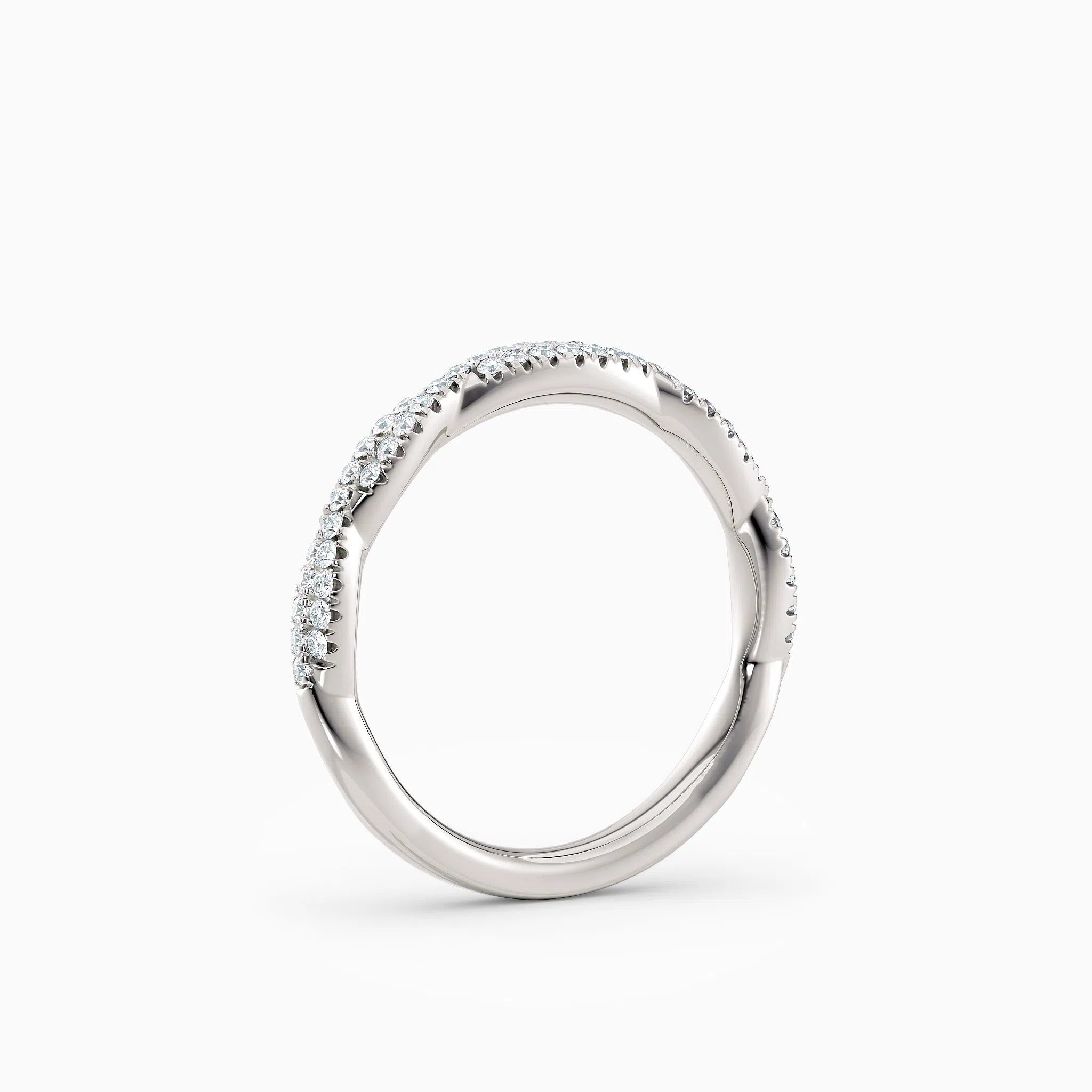 Twisted Diamond Wedding Band