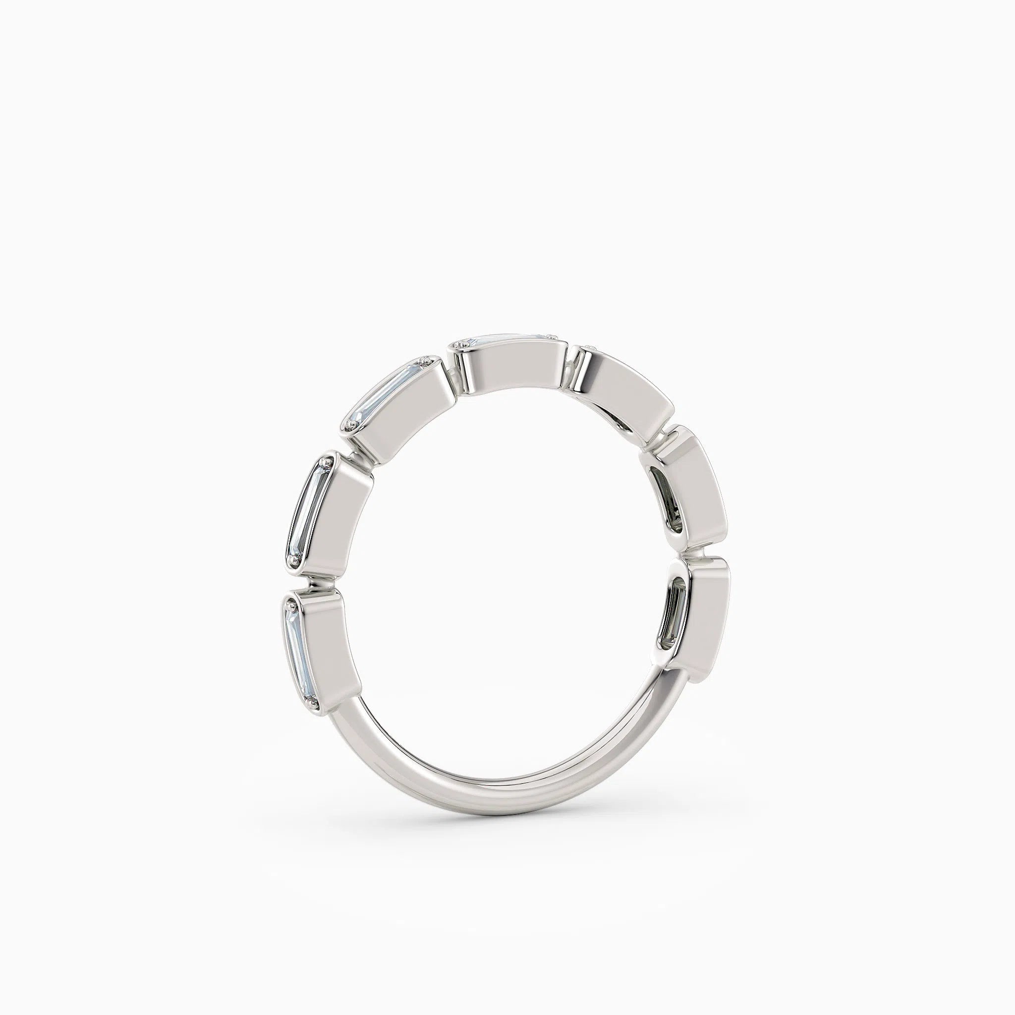 Bezel Set Baguette Diamond Wedding Band