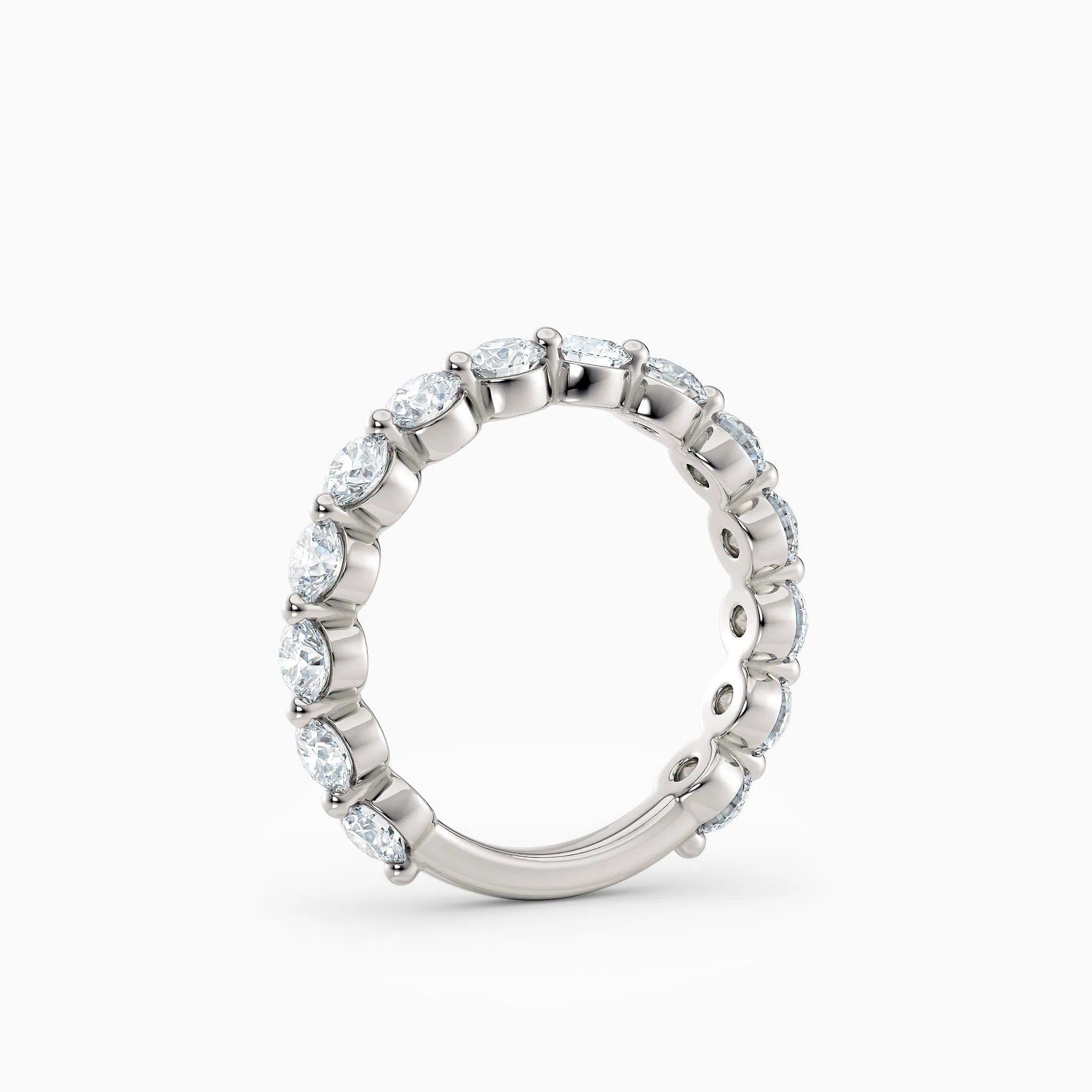 3.2mm Single Prong Round Diamond Eternity Wedding Band