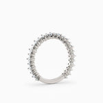 Three-Quarters, Two-Prong Round Diamond Wedding Band