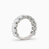 Vertical Three Quarters Oval Diamond Wedding Band