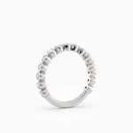 Bezel Set Three-Quarters Round Diamond Wedding Band