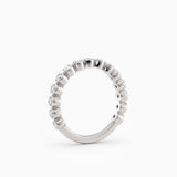 Bezel Set Three-Quarters Round Diamond Wedding Band