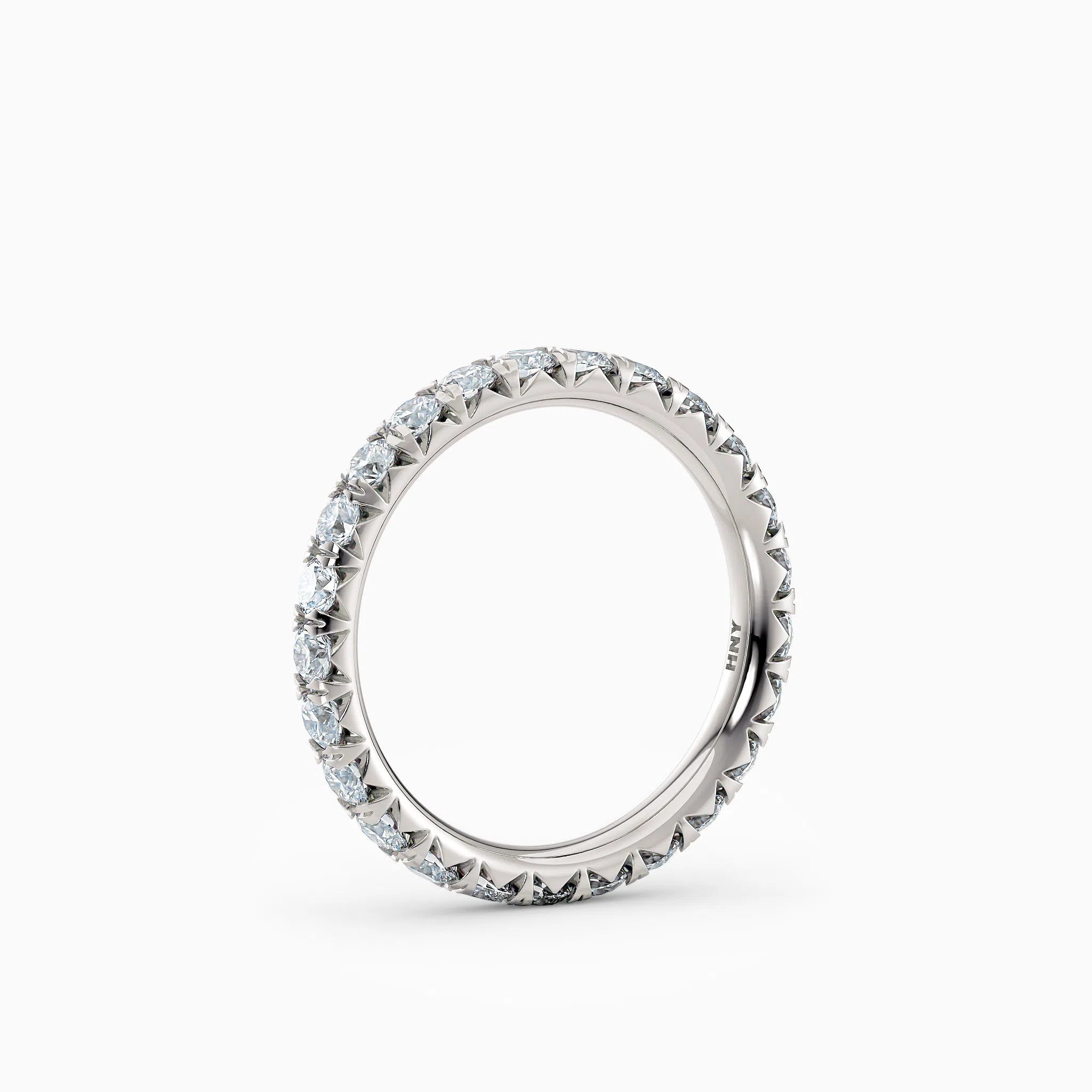 2.4mm French Cut Eternity Wedding Band