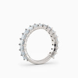 Emerald Cut Three Quarters Diamond Wedding Band