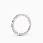 Beaded Round & Baguette Diamond Wedding Band