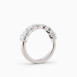 Seven Stone Bezel Set Emerald Cut Diamond Band