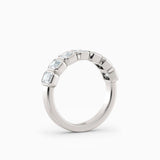 Seven Stone Bezel Set Emerald Cut Diamond Band