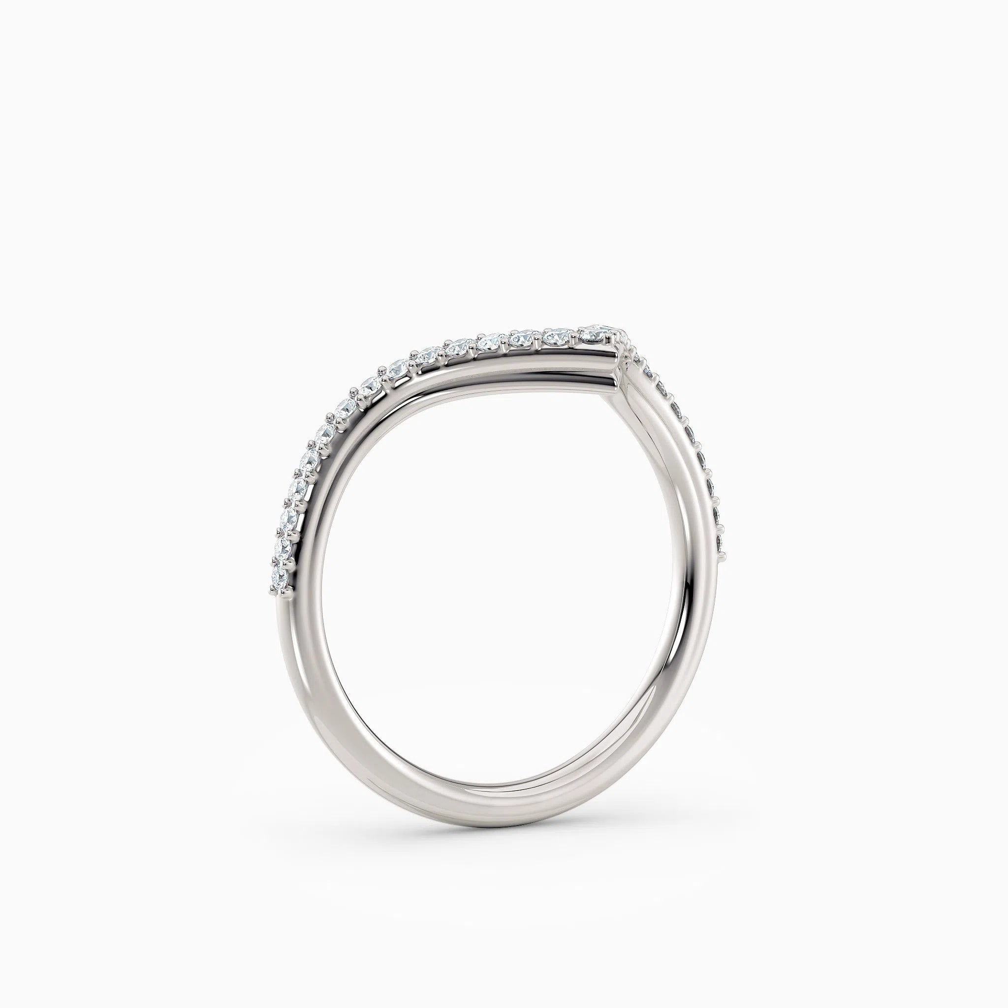 V-Shaped Diamond Wedding Band