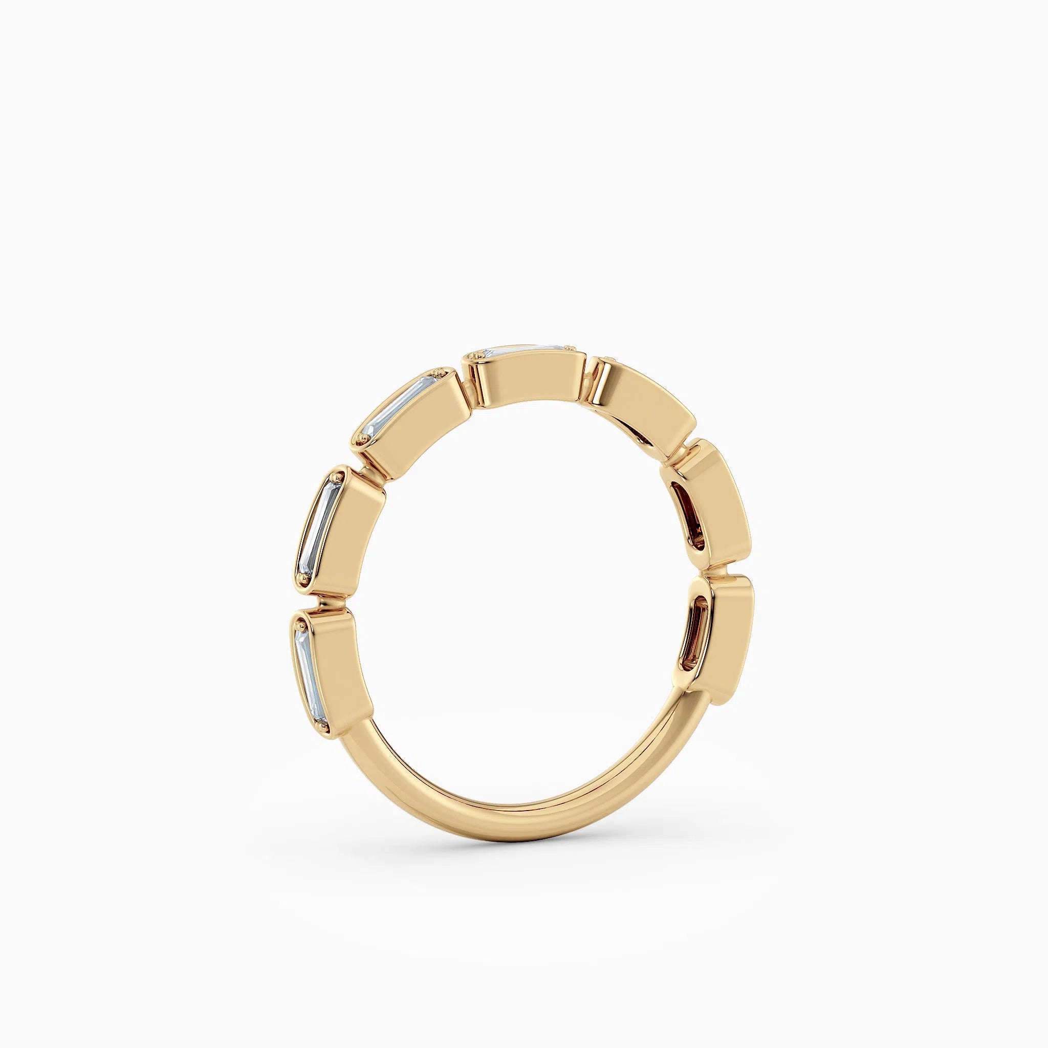 Bezel Set Baguette Diamond Wedding Band