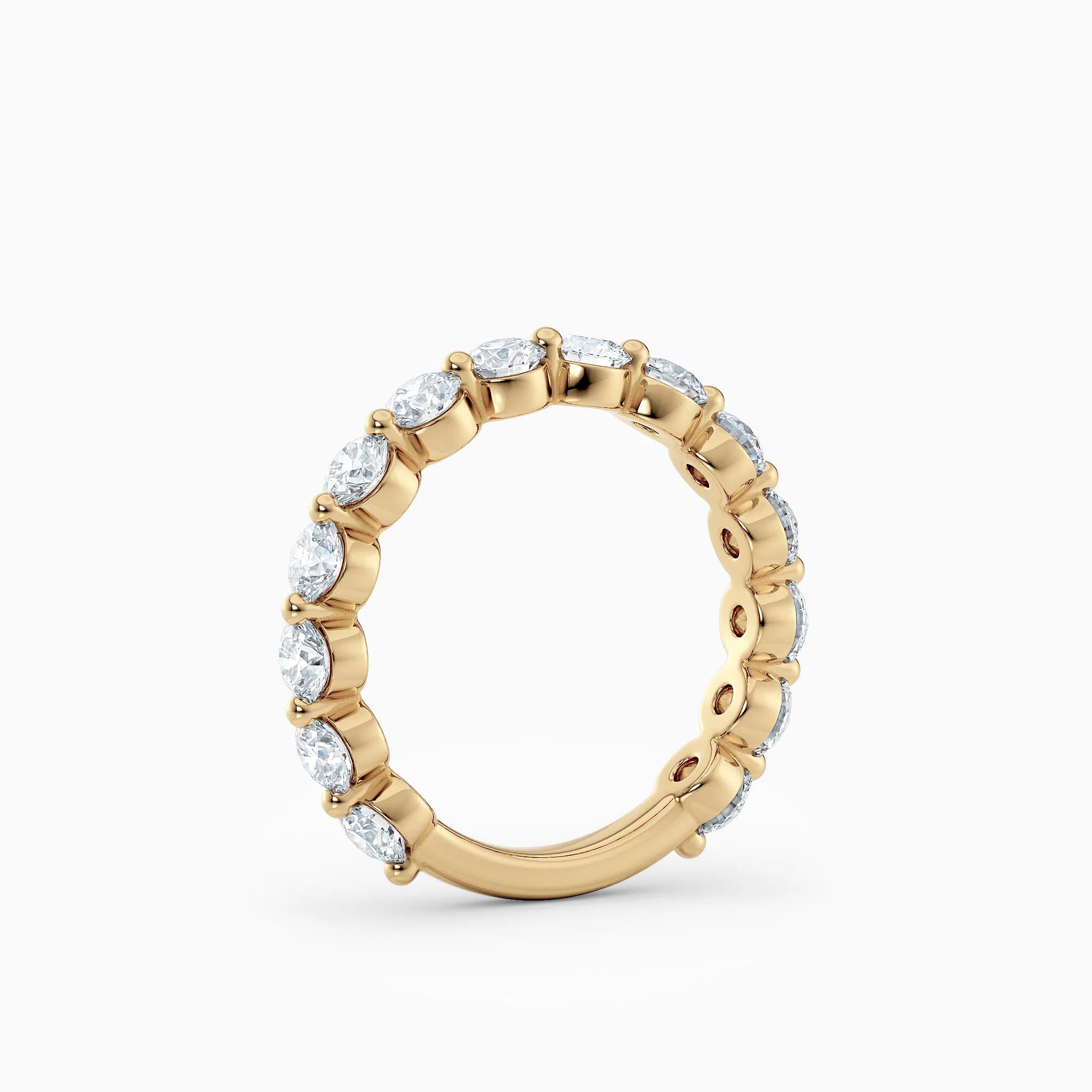 3.2mm Single Prong Round Diamond Eternity Wedding Band