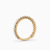 Three-Quarters, Two-Prong Round Diamond Wedding Band