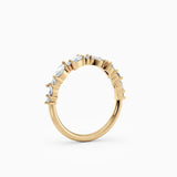 Offset Oval & Round Diamond Wedding Band