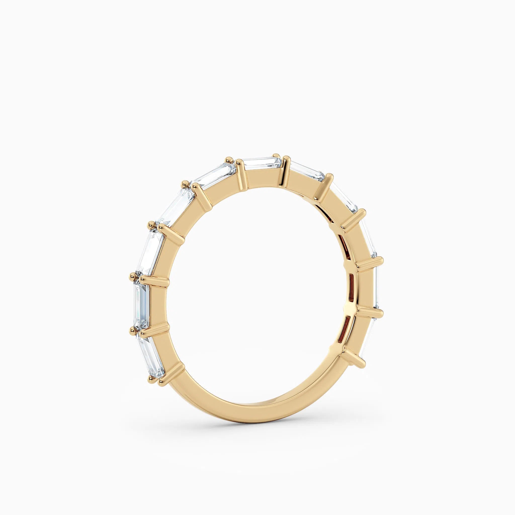 Three Quarter Baguette Diamond Wedding Band