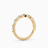 Single Prong Marquise Diamond Wedding Band