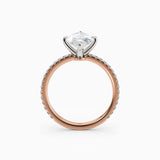 Sarah | Marquise Solitaire Engagement Ring with Pave Band