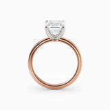 Abby | Emerald Solitaire Tapered Band Engagement Ring