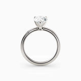 Abby | Pear Solitaire Tapered Band Engagement Ring