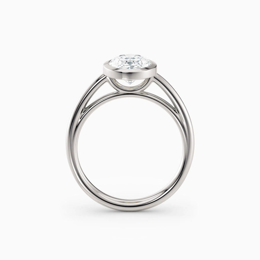 Winnie | Cathedral Oval Bezel Engagement Ring