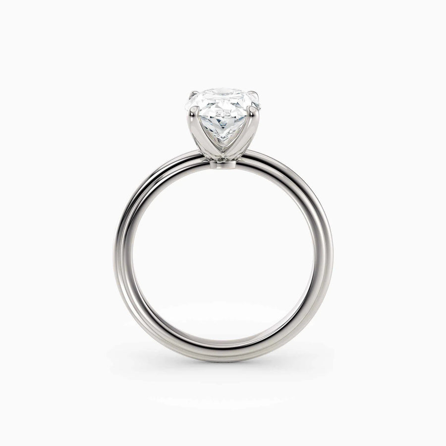 Abby | Oval Solitaire Tapered Band Engagement Ring