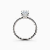 Willow | Radiant Hidden Halo Engagement Ring with Pave Band