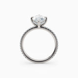 Willow | Marquise Hidden Halo Engagement Ring with Pave Band