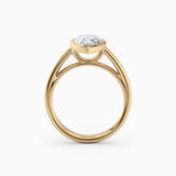 Winnie | Cathedral Pear Bezel Engagement Ring