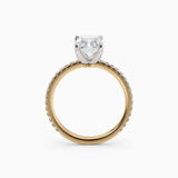 Sarah | Radiant Solitaire Engagement Ring with Pave Band