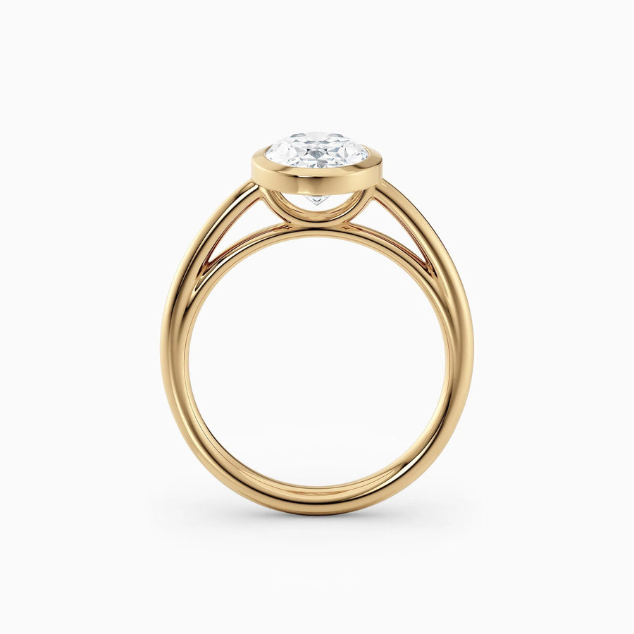 Winnie | Cathedral Oval Bezel Engagement Ring