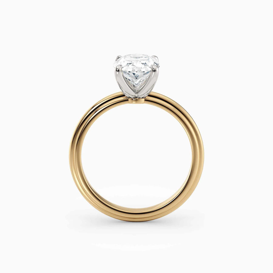 Abby | Oval Solitaire Tapered Band Engagement Ring