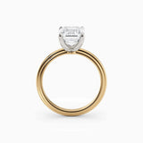 Abby | Emerald Solitaire Tapered Band Engagement Ring