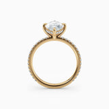 Willow | Marquise Hidden Halo Engagement Ring with Pave Band