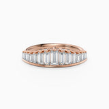 Descending Tiara Baguette Wedding Band